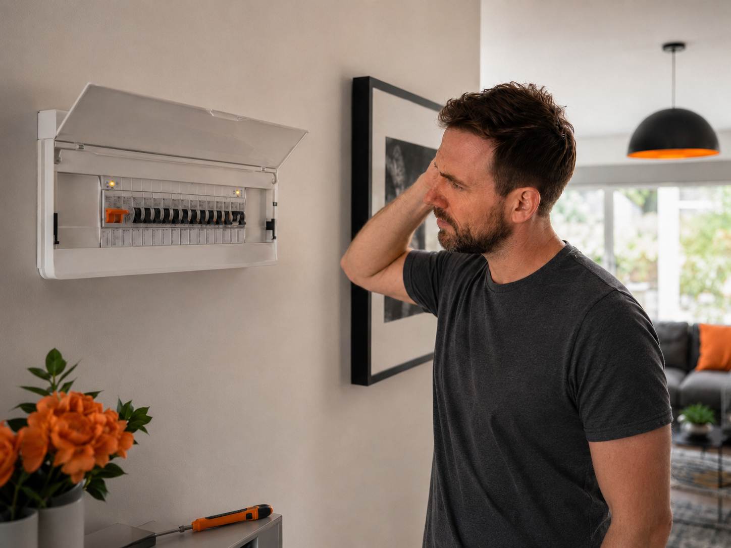 RCD Electrical electrician testing a socket during electrical fault finding